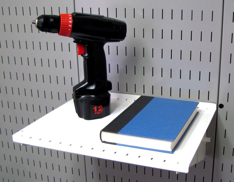 Wall Control Shelf 12in Deep Pegboard Shelf Assembly Pegboard and Slotted Tool Board - White - Image 4